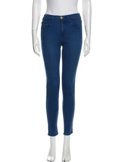Pre-owned Current Elliott Mid-rise Skinny Leg Jeans In Blue