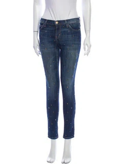 Pre-owned Current Elliott Mid-rise Skinny Leg Jeans In Blue
