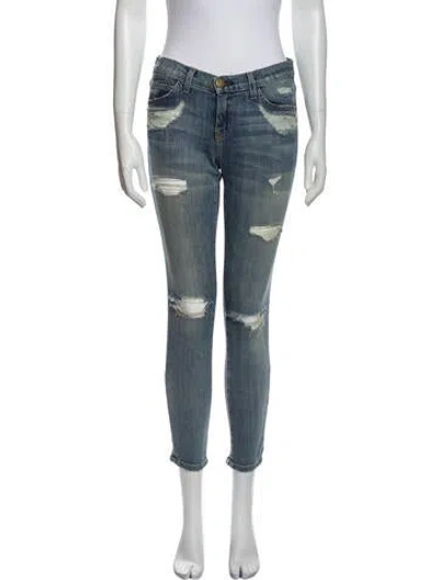 Pre-owned Current Elliott Mid-rise Skinny Leg Jeans In Blue