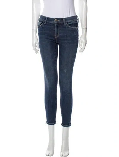 Pre-owned Current Elliott Mid-rise Skinny Leg Jeans In Blue