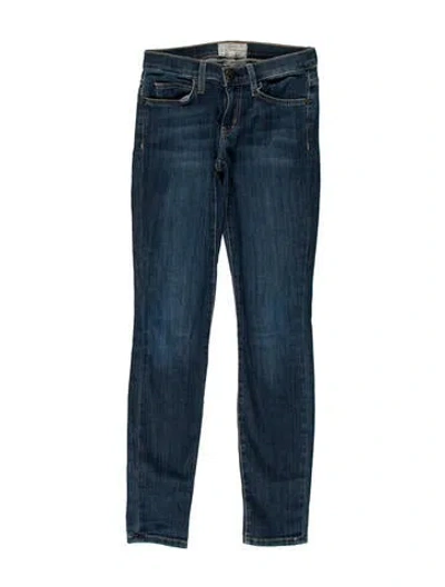 Pre-owned Current Elliott Mid-rise Skinny Leg Jeans In Blue