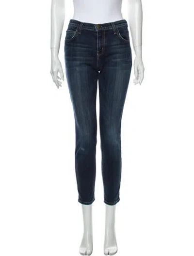 Pre-owned Current Elliott Mid-rise Skinny Leg Jeans In Blue
