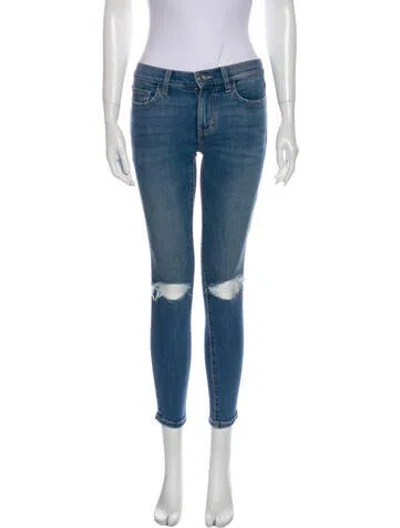 Pre-owned Current Elliott Mid-rise Skinny Leg Jeans In Blue