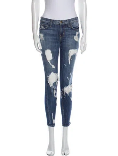 Pre-owned Current Elliott Mid-rise Skinny Leg Jeans In Blue