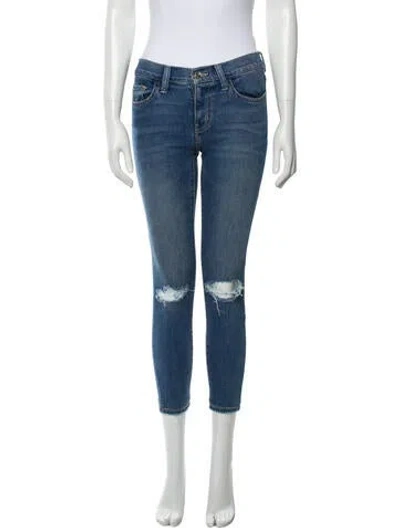 Pre-owned Current Elliott Mid-rise Skinny Leg Jeans In Blue