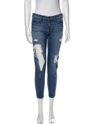Pre-owned Current Elliott Mid-rise Skinny Leg Jeans In Blue