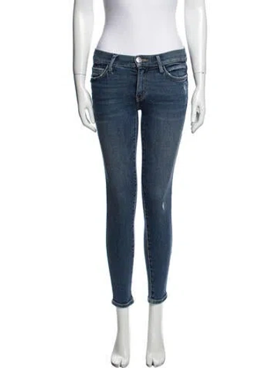 Pre-owned Current Elliott Mid-rise Skinny Leg Jeans In Blue