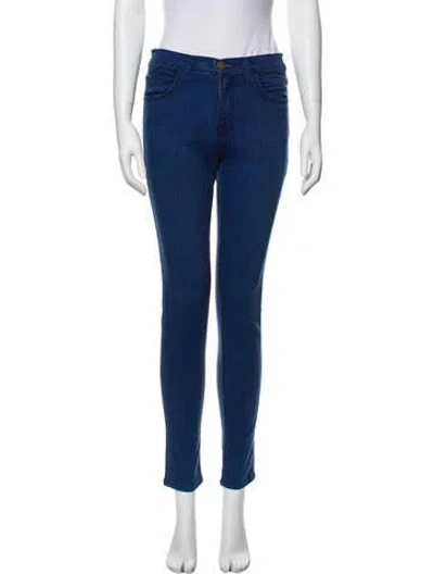Pre-owned Current Elliott Mid-rise Skinny Leg Jeans In Blue