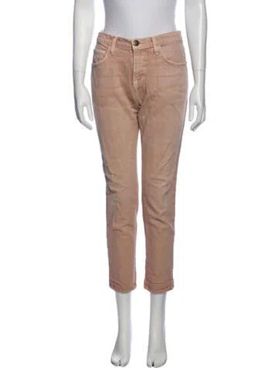 Pre-owned Current Elliott Mid-rise Skinny Leg Jeans In Brown