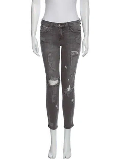 Pre-owned Current Elliott Mid-rise Skinny Leg Jeans In Gray