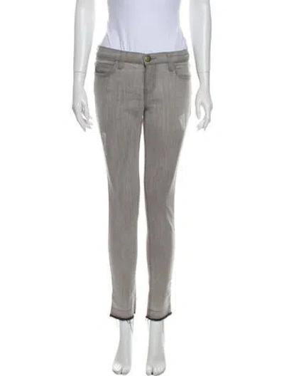 Pre-owned Current Elliott Mid-rise Skinny Leg Jeans In Gray