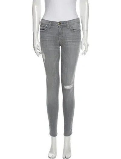 Pre-owned Current Elliott Mid-rise Skinny Leg Jeans In Gray