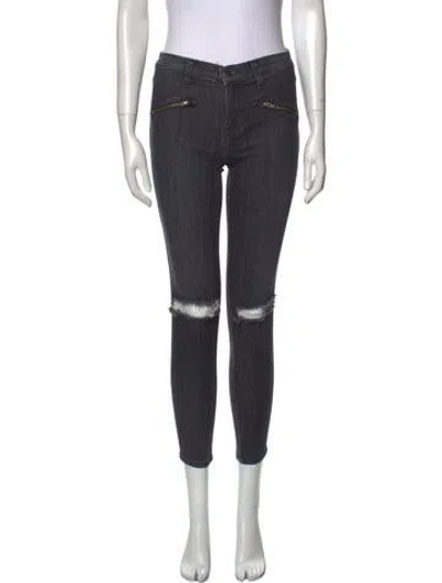 Pre-owned Current Elliott Mid-rise Skinny Leg Jeans In Gray