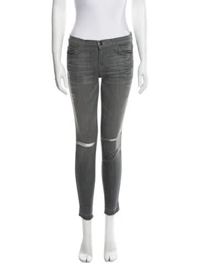 Pre-owned Current Elliott Mid-rise Skinny Leg Jeans In Gray