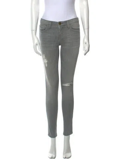 Pre-owned Current Elliott Mid-rise Skinny Leg Jeans In Gray