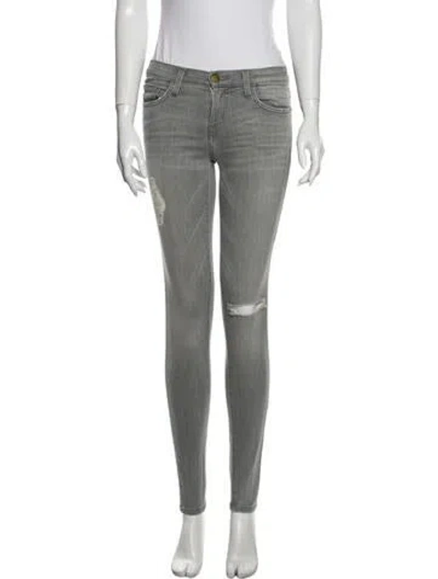 Pre-owned Current Elliott Mid-rise Skinny Leg Jeans In Gray
