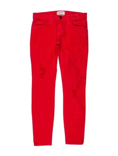 Pre-owned Current Elliott Mid-rise Skinny Leg Jeans In Red