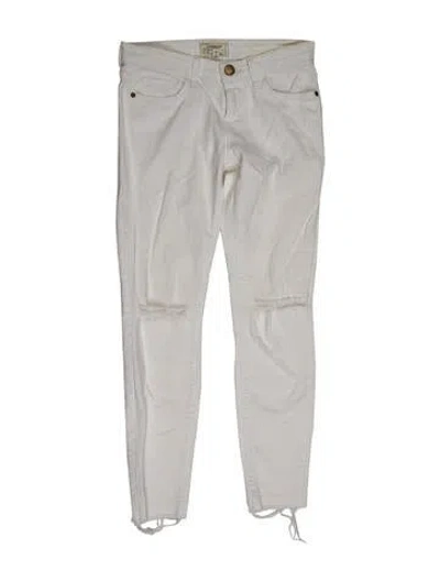 Pre-owned Current Elliott Mid-rise Skinny Leg Jeans In White
