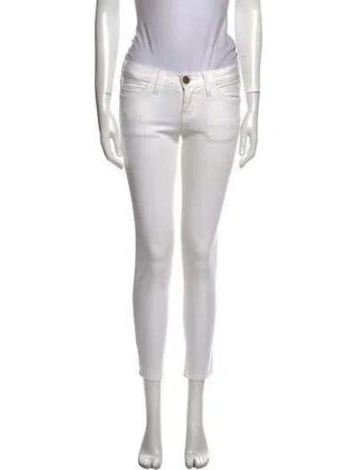 Pre-owned Current Elliott Mid-rise Skinny Leg Jeans In White
