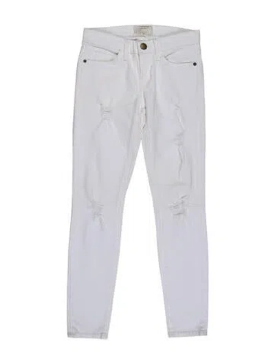 Pre-owned Current Elliott Mid-rise Skinny Leg Jeans In White