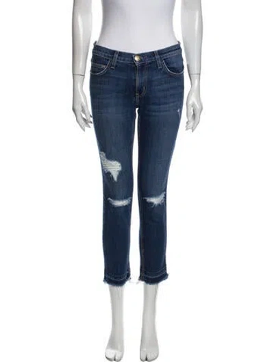 Pre-owned Current Elliott Mid-rise Straight Leg Jeans In Blue
