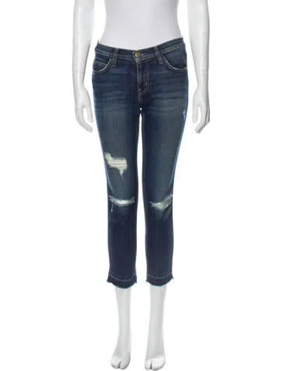 Pre-owned Current Elliott Mid-rise Straight Leg Jeans In Blue