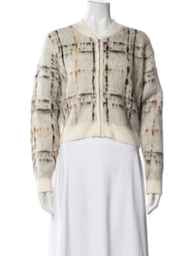 Pre-owned Current Elliott Plaid Print Bomber Jacket W/ Tags In Neutrals