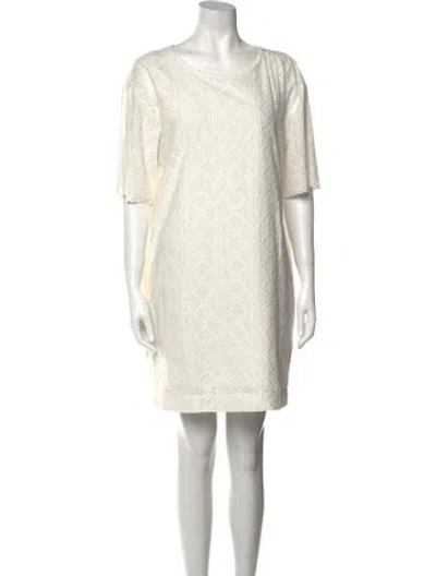 Pre-owned Current Elliott Scoop Neck Mini Dress In White