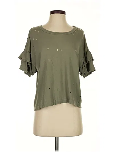 Pre-owned Current Elliott Short Sleeve T-shirt In Green