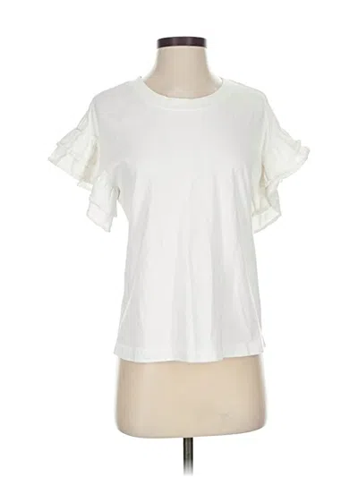 Pre-owned Current Elliott Short Sleeve T-shirt In White