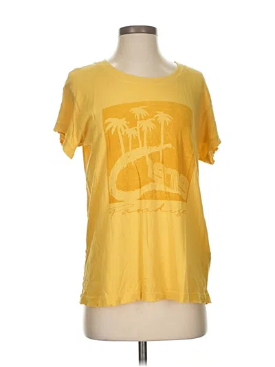 Pre-owned Current Elliott Short Sleeve T-shirt In Yellow