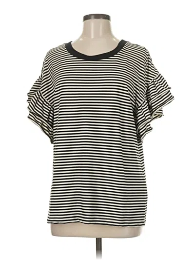 Pre-owned Current Elliott Short Sleeve Top Black Boatneck Tops