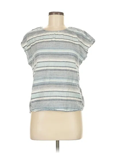 Pre-owned Current Elliott Short Sleeve Top Blue Stripes Pattern Tops