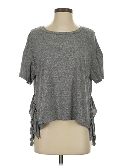 Pre-owned Current Elliott Short Sleeve Top Gray Cold Shoulder Neckline Tops