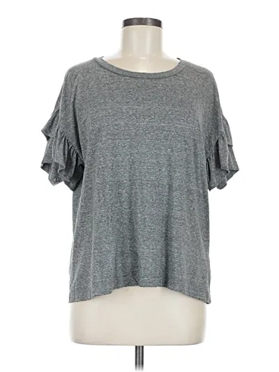 Pre-owned Current Elliott Short Sleeve Top Gray Cold Shoulder Neckline Tops