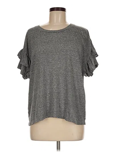 Pre-owned Current Elliott Short Sleeve Top Gray Cold Shoulder Neckline Tops