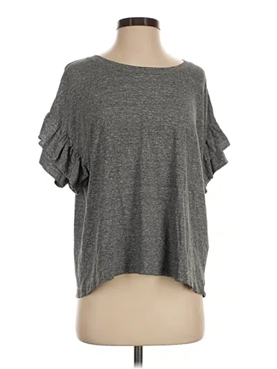 Pre-owned Current Elliott Short Sleeve Top Gray Cold Shoulder Neckline Tops