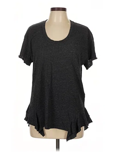 Pre-owned Current Elliott Short Sleeve Top Gray Scoop Neck Tops