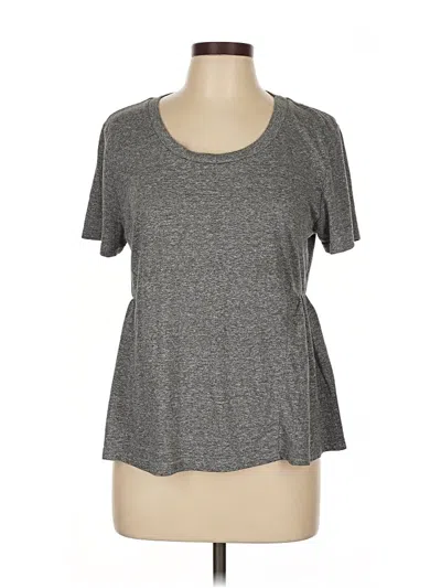 Pre-owned Current Elliott Short Sleeve Top Gray Scoop Neck Tops