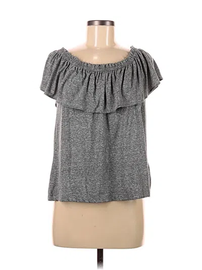Pre-owned Current Elliott Short Sleeve Top Gray Strapless Neckline Tops