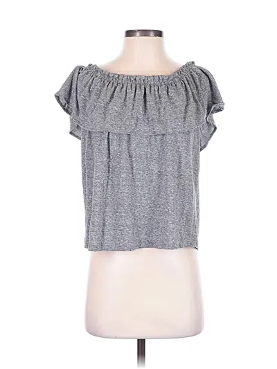 Pre-owned Current Elliott Short Sleeve Top Gray Strapless Neckline Tops