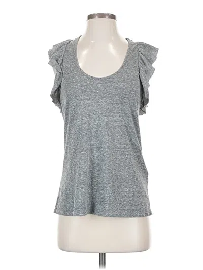Pre-owned Current Elliott Short Sleeve Top Gray Sweetheart Neckline Tops