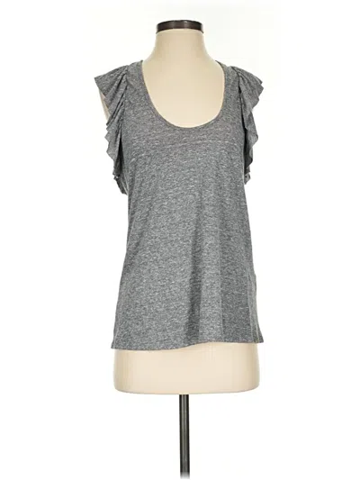 Pre-owned Current Elliott Short Sleeve Top Gray Sweetheart Neckline Tops