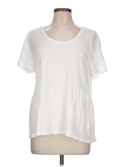 Pre-owned Current Elliott Short Sleeve Top White Scoop Neck Tops