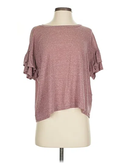 Pre-owned Current Elliott Short Sleeve T-shirt In Burgundy