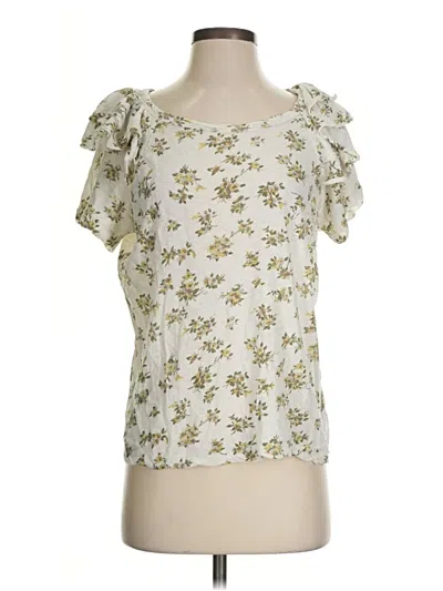 Pre-owned Current Elliott Short Sleeve T-shirt In Ivory