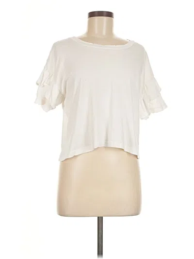 Pre-owned Current Elliott Short Sleeve T-shirt In White