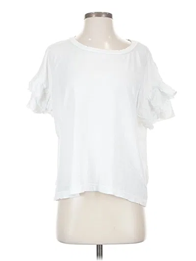 Pre-owned Current Elliott Short Sleeve T-shirt In White