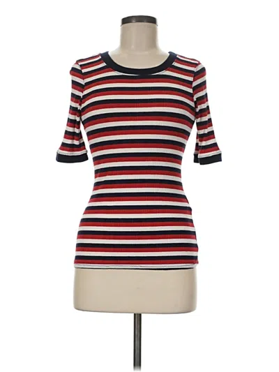Pre-owned Current Elliott Short Sleeve Turtleneck In Red