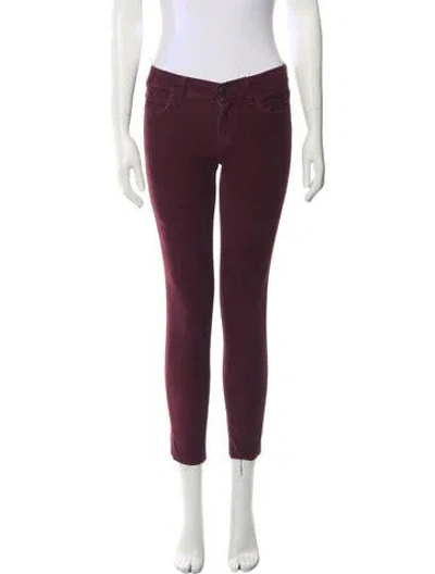 Pre-owned Current Elliott Skinny Leg Pants In Burgundy